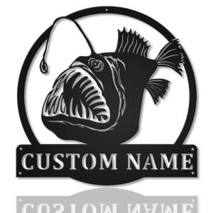 Anglerfish Fishing Custom Metal Signs Personalized Fishing Gifts Home Decoration Housewarming Gifts 1