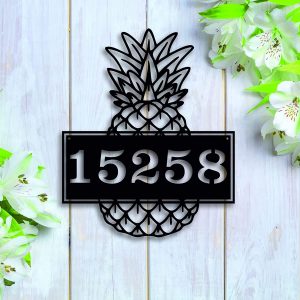 Custom Pineapple Address Sign House Number Plaque Home Decor