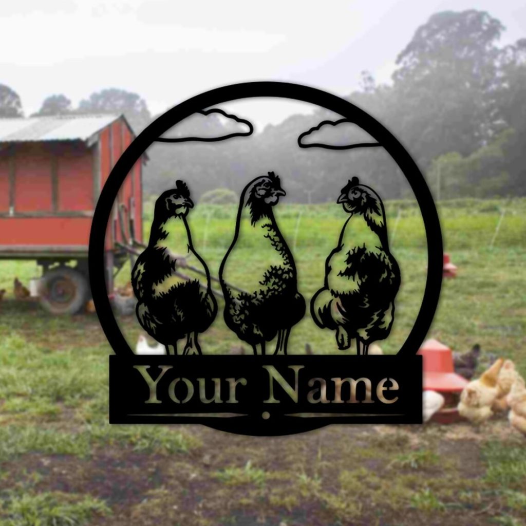 Chicken Hens Farm Metal Signs House Warming Gift for Farmer Metal Farmhouse Sign