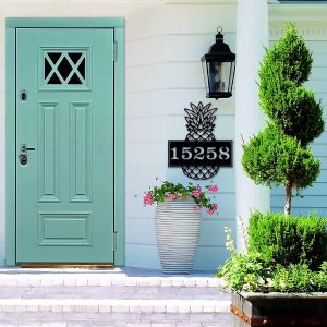 Custom Pineapple Address Sign House Number Plaque Home Decor 3