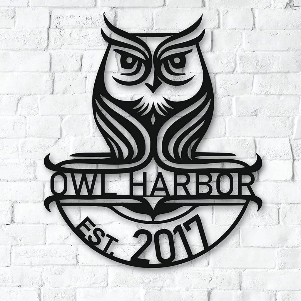 Personalized Owl Sign Nature Outdoor Wall Decor Address Plaque