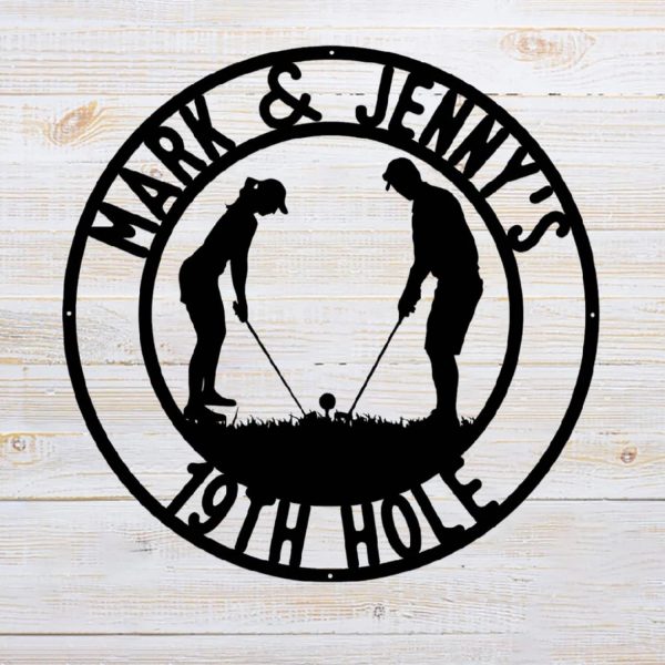 Golf Metal Sign 19th Hole Custom Name Sign Golfing Gift for Golfers