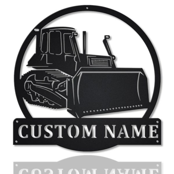 Personalized Bulldozer Monster Truck Metal Name Sign Home Decor Gift for Truck Drivers