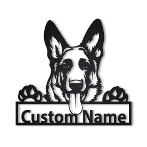 1 Personalized German Shepherd Dog Metal Sign Art Animal Funny Fathers Day Gift Pet Gift