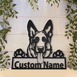 2 1 Personalized German Shepherd Dog Metal Sign Art Animal Funny Fathers Day Gift Pet Gift