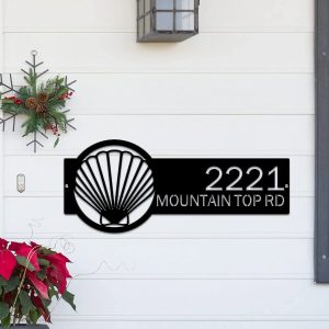 Personalized Seashell Address Sign Beach Theme House Number