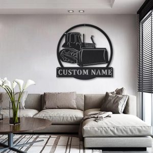 Personalized Bulldozer Monster Truck Metal Sign Art, Truck Lettering Custom Metal Sign, Trucker Gift, Truck Lover Sign Decoration For Living Room, Transports Gift, Truck Decor For Living