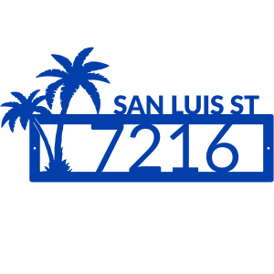 Personalized Palm Tree Monogram Address Sign Beach Scene Address Plaque