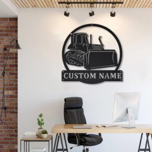 Personalized Bulldozer Monster Truck Metal Sign Art, Truck Lettering Custom Metal Sign, Trucker Gift, Truck Lover Sign Decoration For Living Room, Transports Gift, Truck Decor For Living