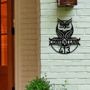 Personalized Owl Welcome Sign Nature Outdoor Wall Decor Address Plaque Home Decor Housewarming gift 4