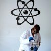 ATOM Metal Wall Art Laser Cut Metal Sign Geometric Physics Art Decor for Office 1