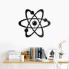 ATOM Metal Wall Art Laser Cut Metal Sign Geometric Physics Art Decor for Office 2