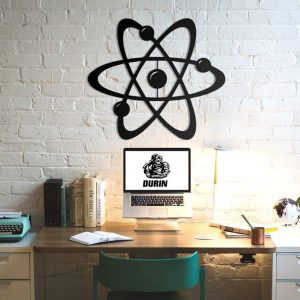 ATOM Metal Wall Art Laser Cut Metal Sign Geometric Physics Art Decor for Office 4