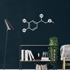Adrenaline Molecule Metal Wall Art Laser Cut Metal Sign Science Art Chemistry Art Decor for Room 2