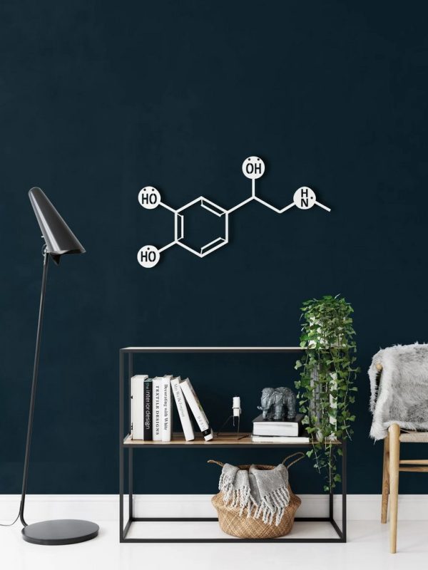 Adrenaline Molecule Metal Wall Art Laser Cut Metal Sign Science Art Chemistry Art Decor for Room