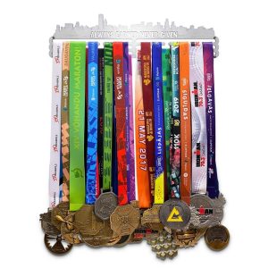 Always Earned Never Given Medal Holder Display Wall Rack Frame With 12 Hooks 4