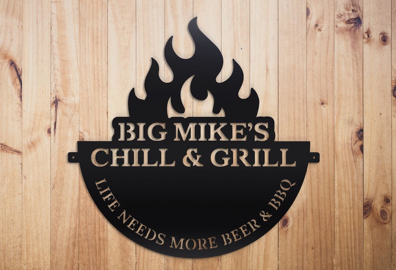 BBQ Sign Bar Decoration Items Life Need More Beer and BBQ Anniversary Gif For Him