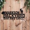 Backyard Bar And Grill Metal Bar Signs BBQ Barbecue Outdoor Grill Sign Gift for Grill Master 2