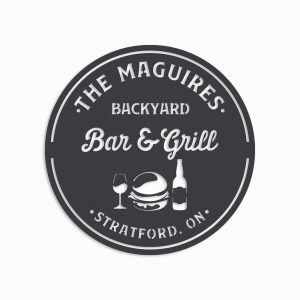 Backyard Bar and Grill Personalized Metal Signs Home Bar Decor