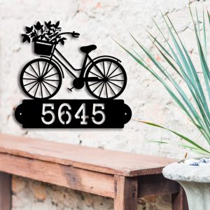 Bicycle Metal Address Signs Flower Labels Home Garden Decor Gift for Mom Daughter 3