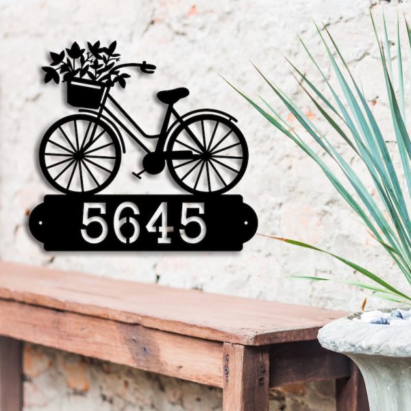 Bicycle Metal Address Signs Flower Labels Home Garden Decor Gift for Mom, Daughter