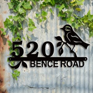 Bird Garden Customized Address Sign House Number Signs For Yard
