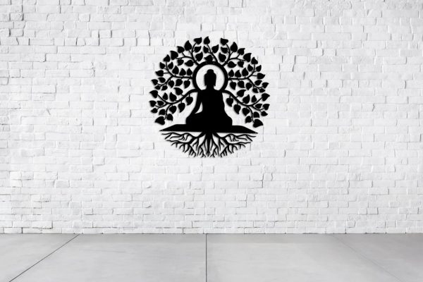 Buddha Metal Art Laser Cut Metal Signs for Yoga Studio Decor Gift for Yoga Lover