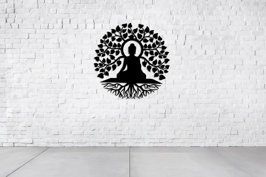 Buddha Metal Art Laser Cut Metal Signs for Yoga Studio Decor Gift for Yoga Lover Yoga Decor