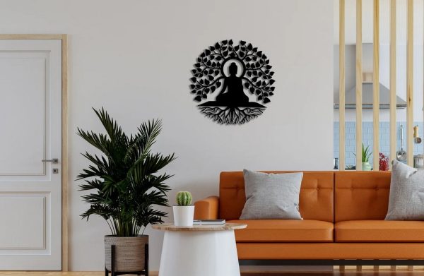 Buddha Metal Art Laser Cut Metal Signs for Yoga Studio Decor Gift for Yoga Lover