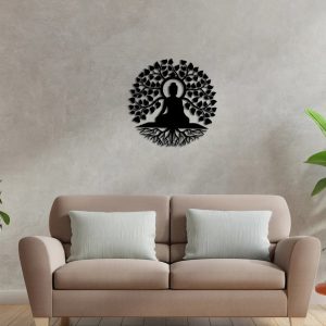 Buddha Metal Art Laser Cut Metal Signs for Yoga Studio Decor Gift for Yoga Lover 4