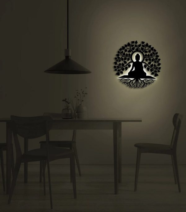 Buddha Metal Art Laser Cut Metal Signs for Yoga Studio Decor Gift for Yoga Lover