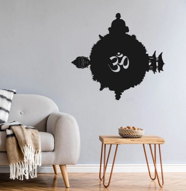 Buddha Metal Wall Art Laser Cut Metal Signs Yoga Studio Decor Gift for Yoga Lover