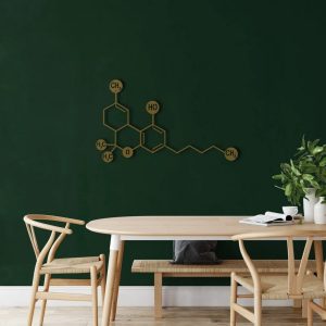 Cannabidiol CBD Molecule Metal Wall Art Laser Cut Metal Sign Science Art Chemistry Art Decor for Room 3