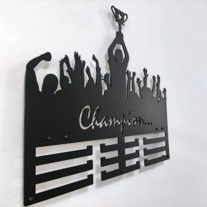 Champion Medal Holder Display Wall Rack Frame With 12 Hooks For Gymnastics