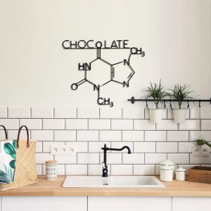 Chocolate Formula Metal Wall Art Laser Cut Metal Sign Chemistry Art Decor for Room