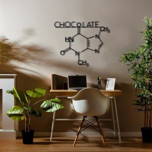 Chocolate Formula Metal Wall Art Laser Cut Metal Sign Chemistry Art Decor for Room 2