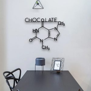 Chocolate Formula Metal Wall Art Laser Cut Metal Sign Chemistry Art Decor for Room 4