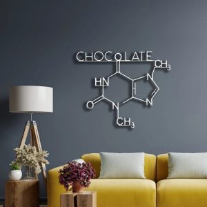 Chocolate Formula Metal Wall Art Laser Cut Metal Sign Chemistry Art Decor for Room 5