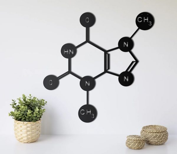 Chocolate Molecule Metal Wall Art Laser Cut Metal Sign Biology Chemistry Art Decor for Room