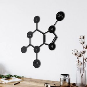 Chocolate Molecule Metal Wall Art Laser Cut Metal Sign Biology Chemistry Art Decor for Room