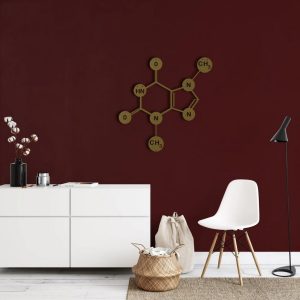 Chocolate Molecule Metal Wall Art Laser Cut Metal Sign Biology Chemistry Art Decor for Room 4