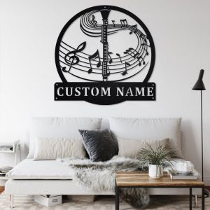 Clarinet Musical Instrument Metal Art Personalized Metal Name Sign Music Room Decor 2