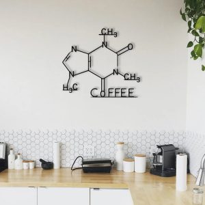 Coffee Formula Metal Wall Art Laser Cut Metal Sign Biology Chemistry Art Decoration 2