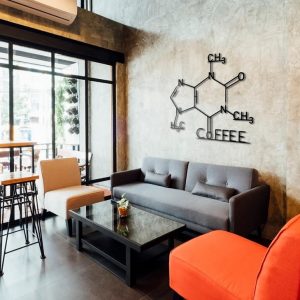 Coffee Formula Metal Wall Art Laser Cut Metal Sign Biology Chemistry Art Decoration 4