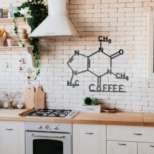 Coffee Formula Metal Wall Art Laser Cut Metal Sign Biology Chemistry Art Decoration 5