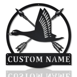 Cross Archery Personalized Duck Hunting Metal Sign Custom Name Hunter Sign Wall Decor 1