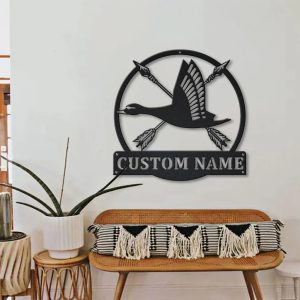 Cross Archery Personalized Duck Hunting Metal Sign Custom Name Hunter Sign Wall Decor 3