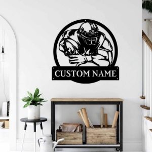 Custom American Football Metal Name Sign Decor Room Gift for Football Lover Fan Gifts 1