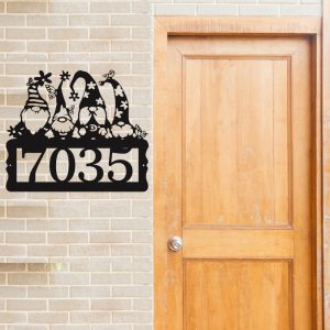 Custom Gnome House Number Front Door Decor Gnome Welcome Sign