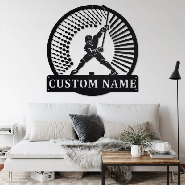 Custom Hockey Player Metal Sign Wall Art Decor Home Birthday Gift